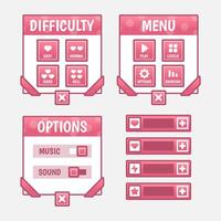 Vector game template gui kit. Interface Level selection multi stage elements