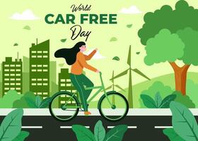 Campaign to reduce the use of cars to reduce the pollution of the world. vector