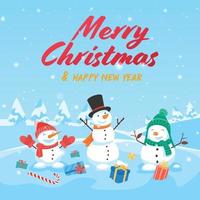 Merry Christmas With Santa Claus Gifts Vector Template Greeting Card