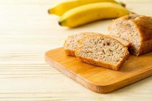 Homemade banana bread sliced photo