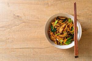 Yakisoba noodles stir-fried with vegetable - vegan and vegetarian food photo