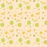 Melon Fruit Seamless Pattern vector