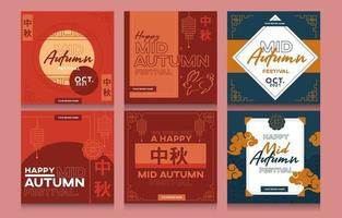 Mid Autumn Festival Social Media Post vector