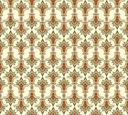 Oriental flower seamless pattern. Abstract floral ornament arabic style. Flourish organic shape natural fabric background