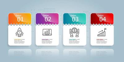 horizontal infographic presentation element template vector