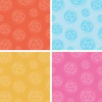 Set of abstract circles spin pattern multicolor background vector