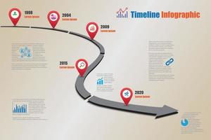 iconos de infografía de línea de tiempo de hoja de ruta de negocios diseñados para plantilla de fondo abstracto elemento de hito diagrama moderno tecnología de proceso marketing digital presentación de datos ilustración vectorial vector