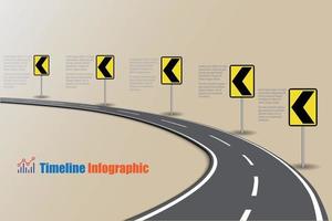 Plantilla de infografía de línea de tiempo de hoja de ruta de negocios con punteros diseñados para hito de fondo abstracto tecnología de proceso de diagrama moderno ilustración de vector de gráfico de presentación de datos de marketing digital