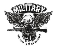 a vector illustration of an American eagle with m16 rifle