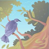 Bird on a Branch Illustration vector