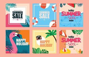 Summer vibe web design Vector template