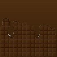 Dark chocolate pattern and dripping chocolate, vector illustration