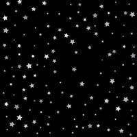 Silver sparkle star on black background Starry confetti