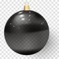 Black realistic Christmas glass ball with shadows vector