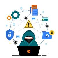 personal data security and cyber data security online concept illustration vector