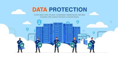 personal data security and cyber data security online concept illustration vector