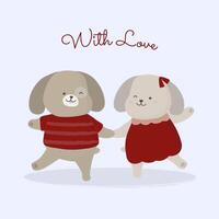 The cute dog lover enjoy to dancing vector