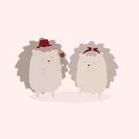Lovely cartoon Cute animals romantic animals couples in love vector