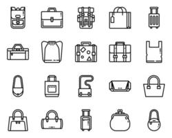 bolsas de contorno icono y símbolo para sitio web, aplicación vector