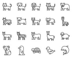 animales contorno icono y símbolo para sitio web, aplicación vector