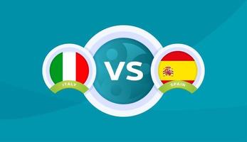 italy vs spain match vector illustration Football 2020 championship