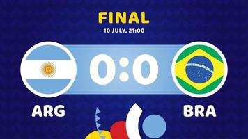 Argentina vs Brasil partido ilustración vectorial campeonato de fútbol de América del Sur 2021 vector