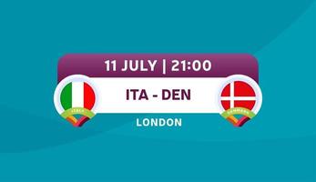 italy vs denmark match vector illustration Football 2020 championship