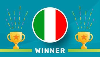 Italia ganador ilustración vectorial campeonato de fútbol 2020 vector