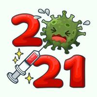 Vaccine and coronavirus 20-21  icon cartoon character vector