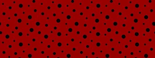 Ladybug seamless pattern. Black polka dot on red background. Retro design for scrapbooking paper, fabric, wallpaper vector