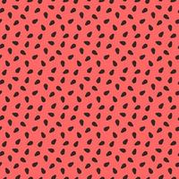 Watermelon texture. Seamless pattern with black seeds on red background. Fresh fruit, bright summer print vector