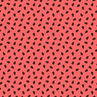 Watermelon texture. Seamless pattern with black seeds on red background. Fresh fruit, bright summer print vector