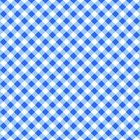 Diagonal blue and white gingham seamless pattern. Checkered texture for picnic blanket, table cloth, plaid, clothes. Italian style overlay, fabric geometric background vector