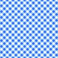 Diagonal blue and white gingham seamless pattern. Checkered texture for picnic blanket, table cloth, plaid, clothes. Italian style overlay, fabric geometric background vector