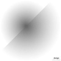 patrón de círculo abstracto anillo de color blanco y negro. Ilustración de vector abstracto para onda de sonido, gráfico monocromo.