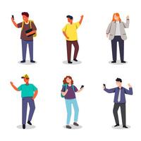 Set of people cartoon character collection vector