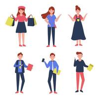 Set of people cartoon character collection vector