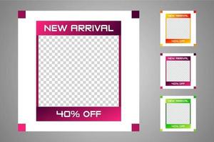 New set of editable minimal banner templates. Suitable for social media posts and web or internet ads. Vector illustration with photo college.