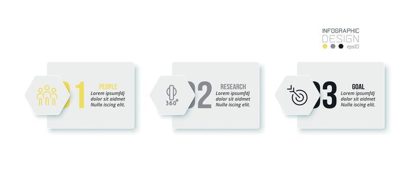 Business infographic  template with step or option design.