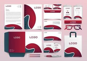 corporate identity template with digital elements. Vector company style for brand book and guideline. EPS 10