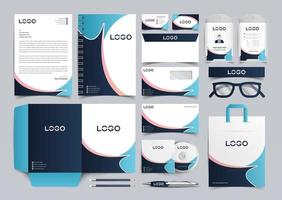corporate identity template with digital elements. Vector company style for brand book and guideline. EPS 10