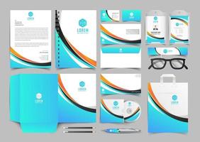 Corporate Identity Set. Stationery Template Design Kit. Branding Template Editable Brand Identity pack with abstract halftone effect background for Business Company and Finance Vector