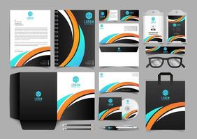 Corporate Identity Set. Stationery Template Design Kit. Branding Template Editable Brand Identity pack with abstract halftone effect background for Business Company and Finance Vector