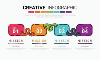 Colorful template business concept timeline arrows vector