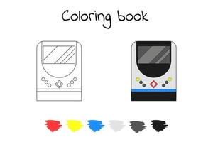 Coloring book for children. Vector illustration. subway train, m