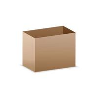 Vector illustration. realistic 3D cardboard box. mockup for desi