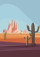 Arizona desert landscape. Natural scenery in vertical orientation. vector