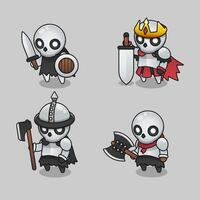 Icons set for isometric game elements, colorful isolated vector illustration of Monster Melee Skeleton for abstract flat game concept