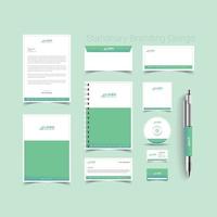 conjunto de identidad corporativa de color verde. kit de diseño de plantillas de papelería. paquete de identidad de marca editable de plantilla de marca vector