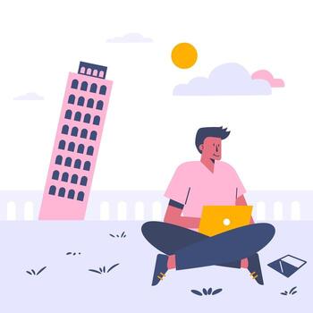 Conversation web template, cartoon style Screen web template for mobile phone, landing page, template, UI, web, mobile app, poster, banner, flat Vector illustration